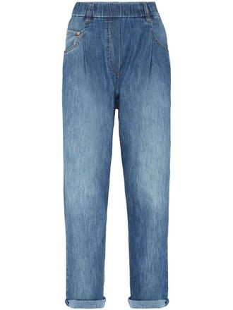 Brunello Cucinelli Jeans met elastische tailleband - Blauw