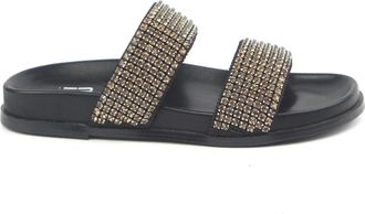 Bibi Lou Strassero/Oro Slip-On Sandalen - Dames - Sandalen - Zwart - 36 EU - Schoenen