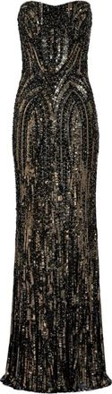Jenny Packham Strapless Euphoria jurk verfraaid met pailletten - Zwart