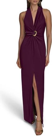 DKNY Twisted Sleeveless Gown in Berry at Nordstrom, Size 16