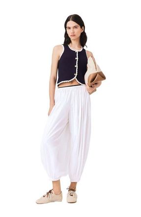 Maje Knit top with crochet trim in Navy at Nordstrom, Size X-Small