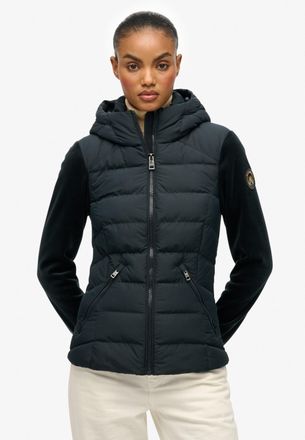 Superdry Steppjacke SUPERDRY HOODED FUJI STORM JACKET, Damen, Gr. XS, blau (eclipse navy), Web, Obermaterial: 100% Polyester, unifarben, relaxed fit, Jacken St
