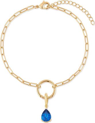 Brook & York Colette Mini Teardrop Birthstone Bracelet in Gold/September at Nordstrom