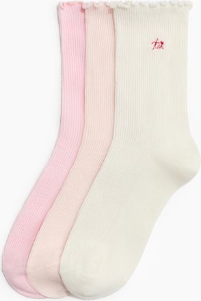 H&M 3er-Pack Socken mit Overlockdetail - White