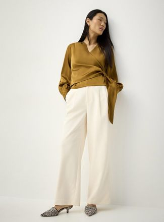 Icone Womens Pleated thick crepe wide-leg pant