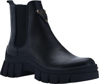 Guess Hestia Chelsea Boot in Black/Black Faux Leather at Nordstrom Rack, Size 6.5