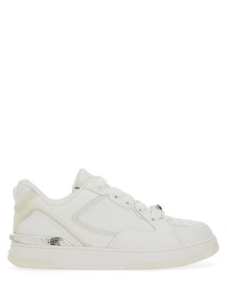 Versace Greca White Leather Blend Sneakers