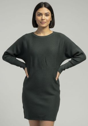 Laura Scott Strickkleid LAURA SCOTT, Damen, Gr. 36, N-Gr, blau (petrol), Ottomane, Obermaterial: 70% Viskose, 30% Polyamid, unifarben, Basic, l&auml;ssig geschnitten m