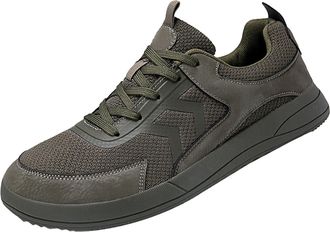 Generic Mens Extra Wide Fitting Trainers Flat Mesh Breathable Casual Trainers Lightweight Solid Color Walking Sneakers Comfortable Running Shoes Durable Lace-