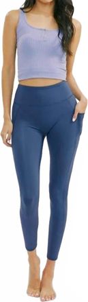 Kancan Lets Get Physical Active Wear Leggings In Slate Blue