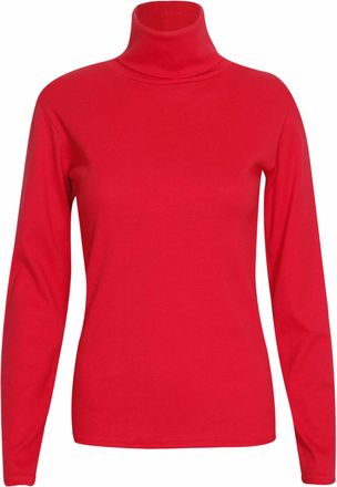 Purple Hanger New Ladies Stretch Basic Ribbed Womens Long Sleeve Plain Polo Neck Top Red Size 12 - 14
