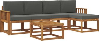 vidaXL Conjunto De Sof&aacute;s De Exterior 6 Uds. Natural Y Antracita Vidaxl