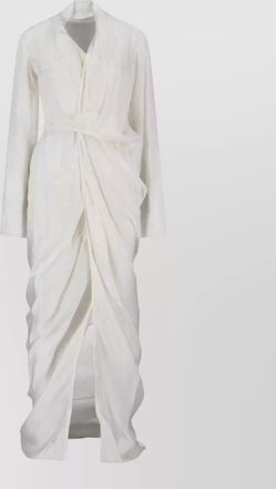 Rick Owens belted wrap dress long sleeve maxi