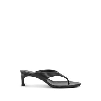 Rotate ROTATE Birger Christensen, Heeled Mules, female, Black, Size: 10 US Kitten Heel Leather Mule