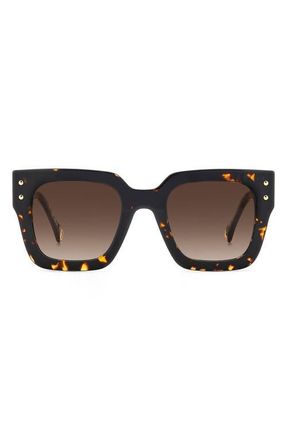 Carolina Herrera 51mm Gradient Square Sunglasses in Havana/Brown Sf at Nordstrom