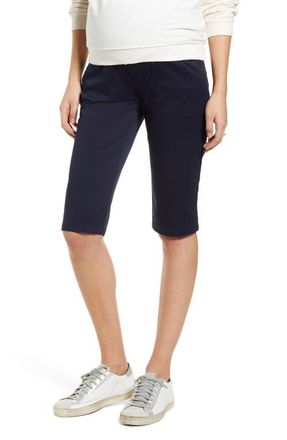 Angel Maternity Knee Length Maternity Shorts in Navy at Nordstrom, Size X-Small