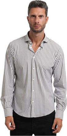 Yes-Zee Micro Patroon Shirt - Heren - Zakelijke Overhemden - Grijs - L - Nylon - Overhemden