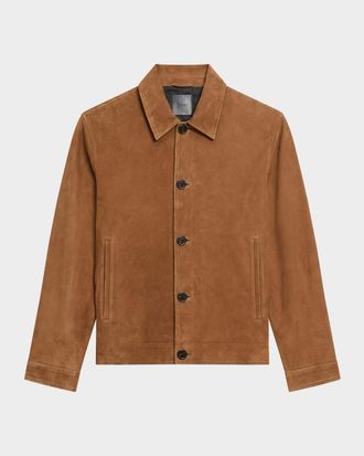 Theory Mens Amos Suede Shirt Jacket