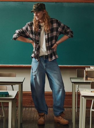 Djab Mens Loose light-blue wash jean Malasa&ntilde;a fit - Barrel