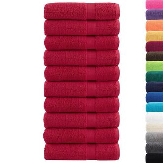 Berkfield Home Premium Bath Towels SOLUND 10 pcs 100x150 cm 600 gsm in Red