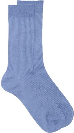 Nordstrom Casual Rib Crew Socks in Blue Bijou at Nordstrom, Size Regular
