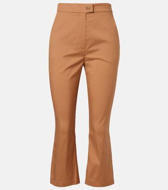 Max Mara Curve cotton-blend cropped straight pants