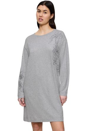 Triumph Nachthemd TRIUMPH Endless Comfort NDK 01 LSL, Damen, Gr. 36, N-Gr, grau (dunkelgrau melange), Single Jersey, Obermaterial: 50% Baumwolle, 50% Modal, K