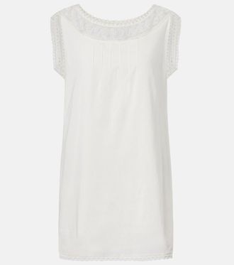 Poss&eacute; Danielle lace-trimmed cotton minidress
