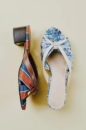 Maeve Knotted Slip-On Block Heels