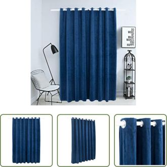 vidaXL Tenda in velluto - Tenda Oscurante Anelli in Metallo Velluto Blu Scuro 290x245 cm