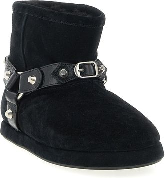Balenciaga Womens Black Calfskin Ankle Boots