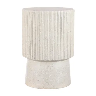 Jonathan Y Designs Louisa 19 Modern Art Deco Tambour Accent Table, Gray Terrazzo Finish
