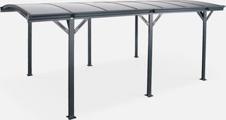 Sweeek Cochera Con Techo De Aluminio Y Policarbonato De 15m&sup2;
