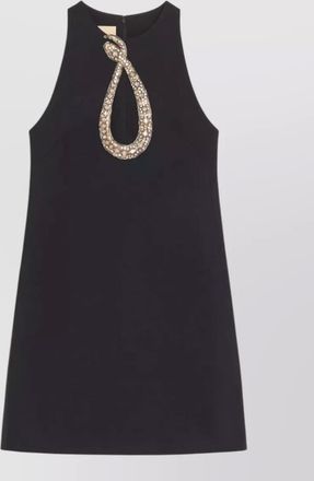 Valentino Garavani rhinestone snake embroidery crepe couture dress