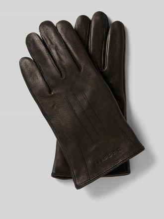 Bugatti Handschuhe mit Label-Detail in Black, Gr&ouml;&szlig;e L