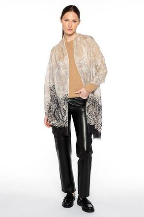 Kinross Cashmere Faded Paisley Print Scarf in Black Multi at Nordstrom