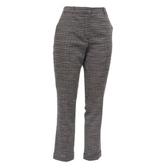 BOSS Hugo Boss Textured Houndstooth Trousers in Multicolor Cotton