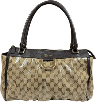 Gucci Brown Pvc Coated Canvas Tote Bag (Pre-Owned)