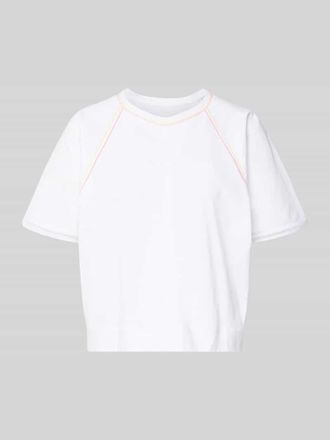 Marc Cain Relaxed Fit T-Shirt mit Rundhalsausschnitt in Weiss, Gr&ouml;&szlig;e 34