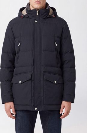 Brunello Cucinelli Short Water-Repellent Nylon Parka with Removable Hood