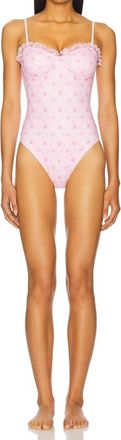 LoveShackFancy Brooksie One-Piece Swimsuit In Ibiza Sunset