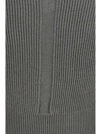 Rick Owens Womens Sweater Euca Virgin Wool V-Neck Green Fleece (ovis Aries)
