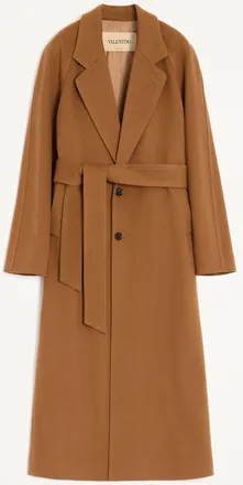 Valentino Cappotto Valentino in drap di lana leggera con cintura Uomo CUOIO 44