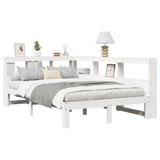 Berkfield Home Decorative Bookcase Bed Frame White 120x190 cm Small Double Solid