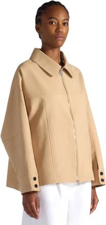 Liviana Conti Waterafstotend Katoenen Jas - Dames - Zomerjassen - Beige - S - Katoen - Jassen