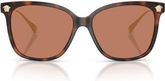 Versace 57mm Square Sunglasses in Havana /Brown at Nordstrom