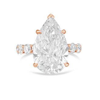 Diana M. Jewels 18kt rose gold 10ct lab grown Pear Diamond Pav&eacute; Band Ring