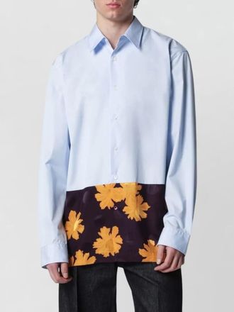 Dries Van Noten block pattern floral print long sleeve shirt