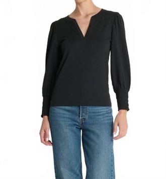 Nation Ltd Flora Peasant Tee In Black