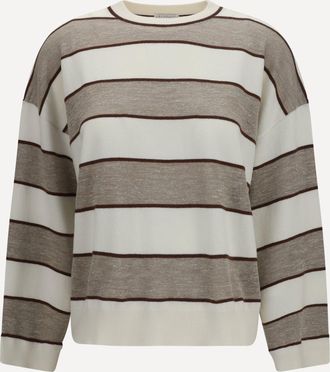 Brunello Cucinelli Maglione a maniche lunghe a righe Woman L